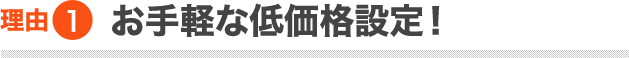 リーズナブルな料金設定